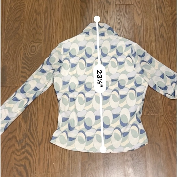 MONTEAU Pastel Printed Long sleeve Mesh Top | Mockneck M y2k K - Picture 6 of 6